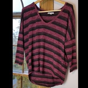 American Eagle Sweater Top Striped Raglan Dolman M